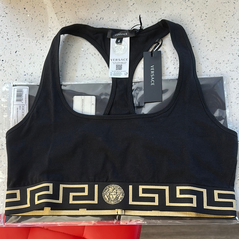 Versace Black and Gold Women's Sports Bra